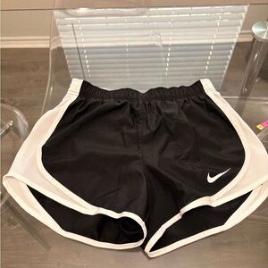Nike Women's Black and White Athletic Shorts